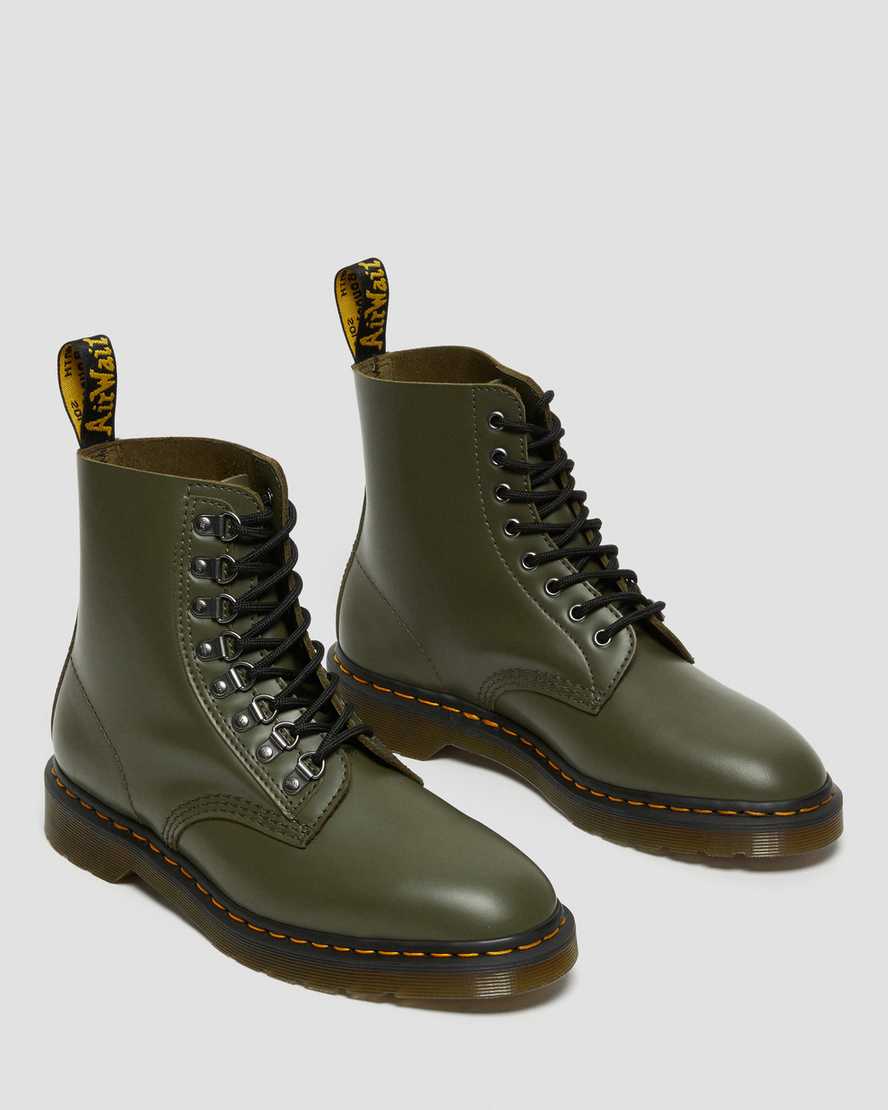 pánské šněrovací boty dr. martens 1460 pascal verso smooth v zelené barvě