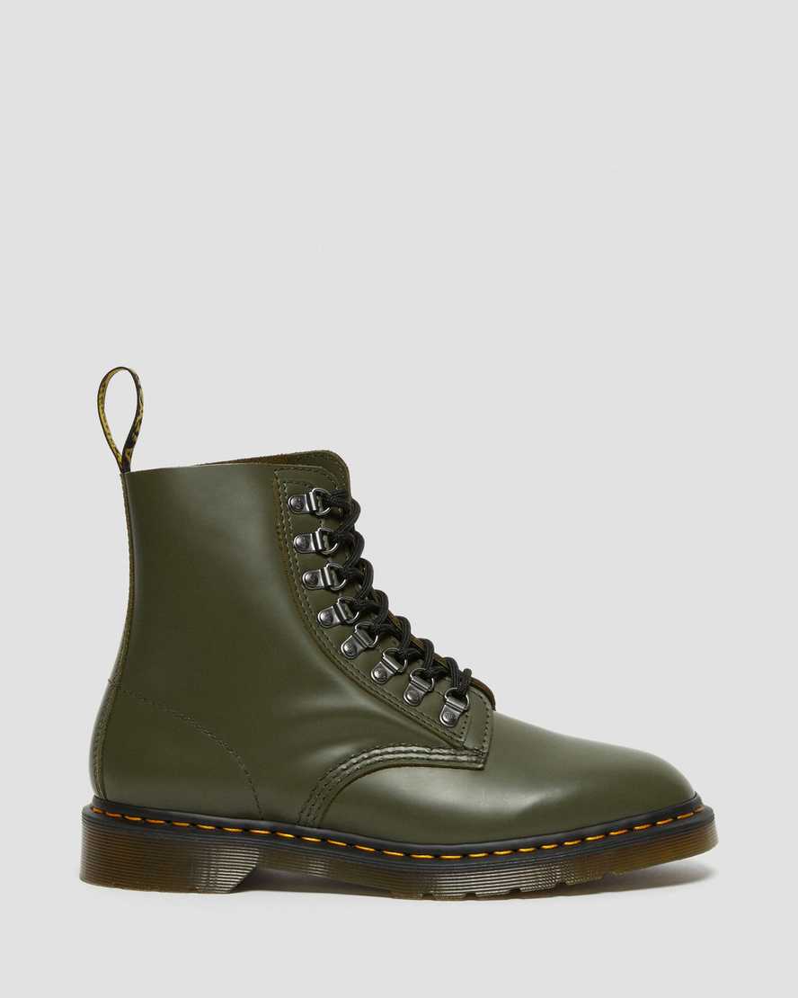 pánské šněrovací boty dr. martens 1460 pascal verso smooth v zelené barvě