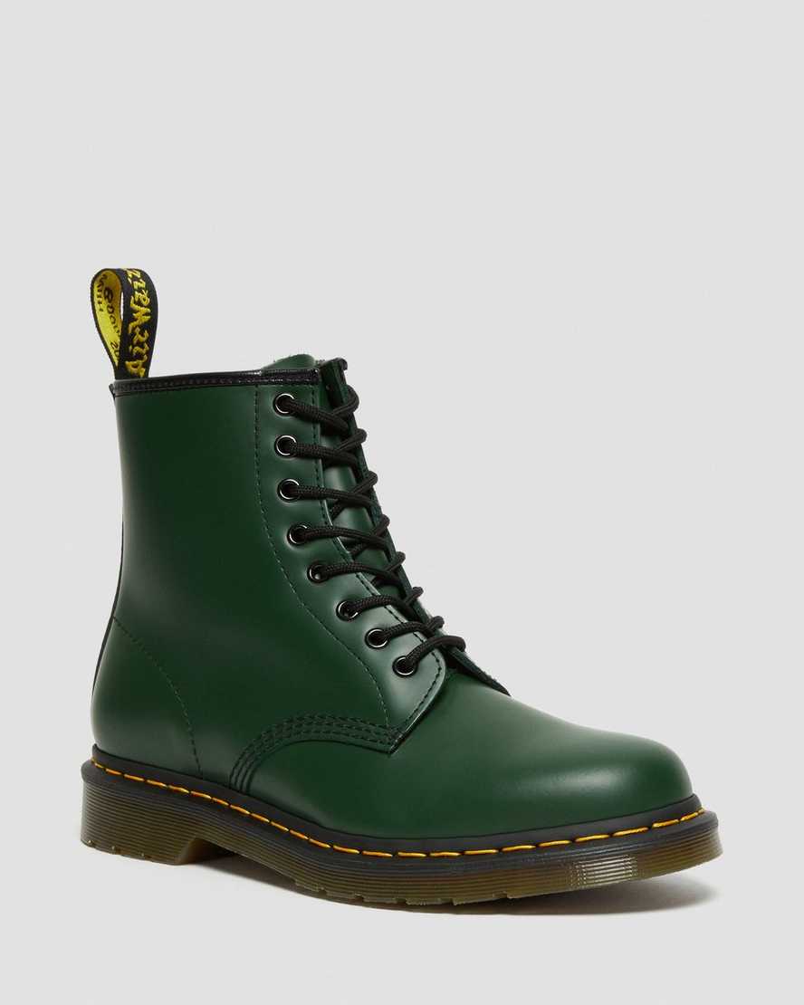 zelené pánské šněrovací boty dr. martens 1460 smooth