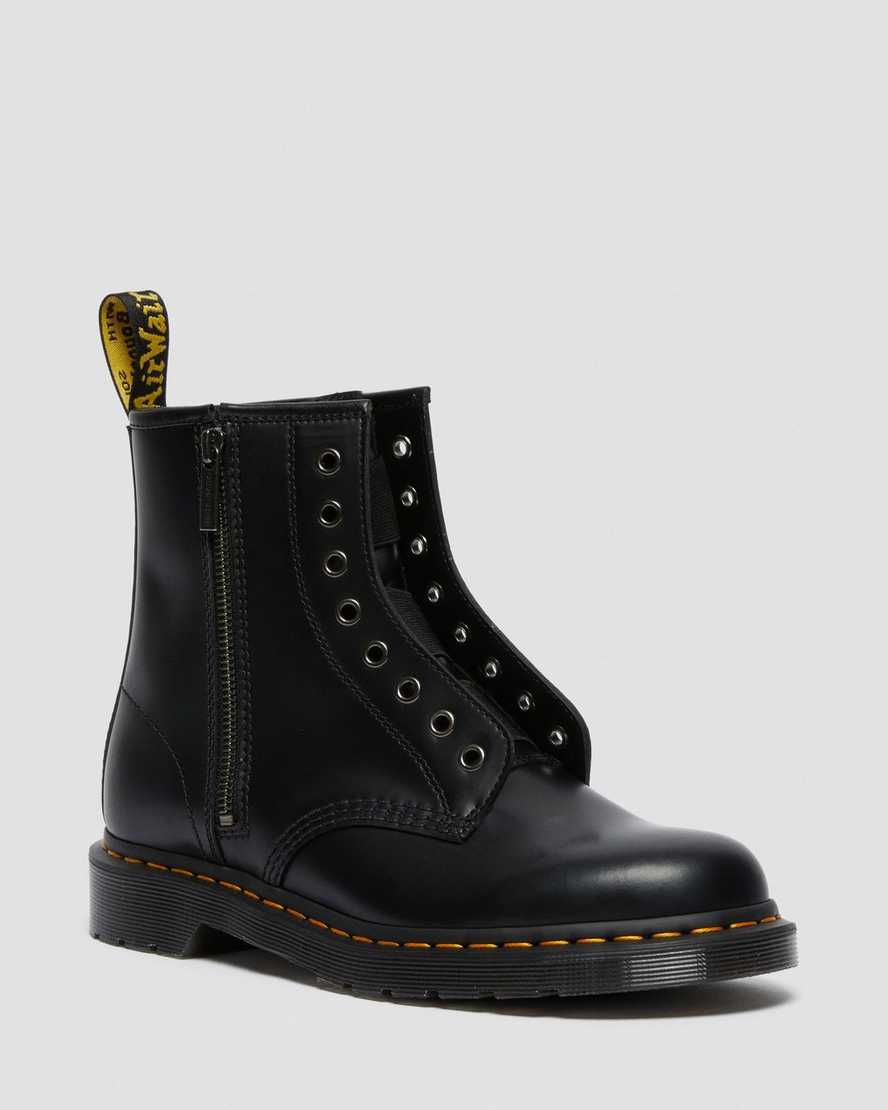 Černé pánské šněrovací boty dr. martens 1460 elastic smooth