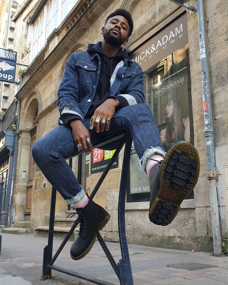 Černé pánské šněrovací boty dr. martens 1460 dms wintergrip