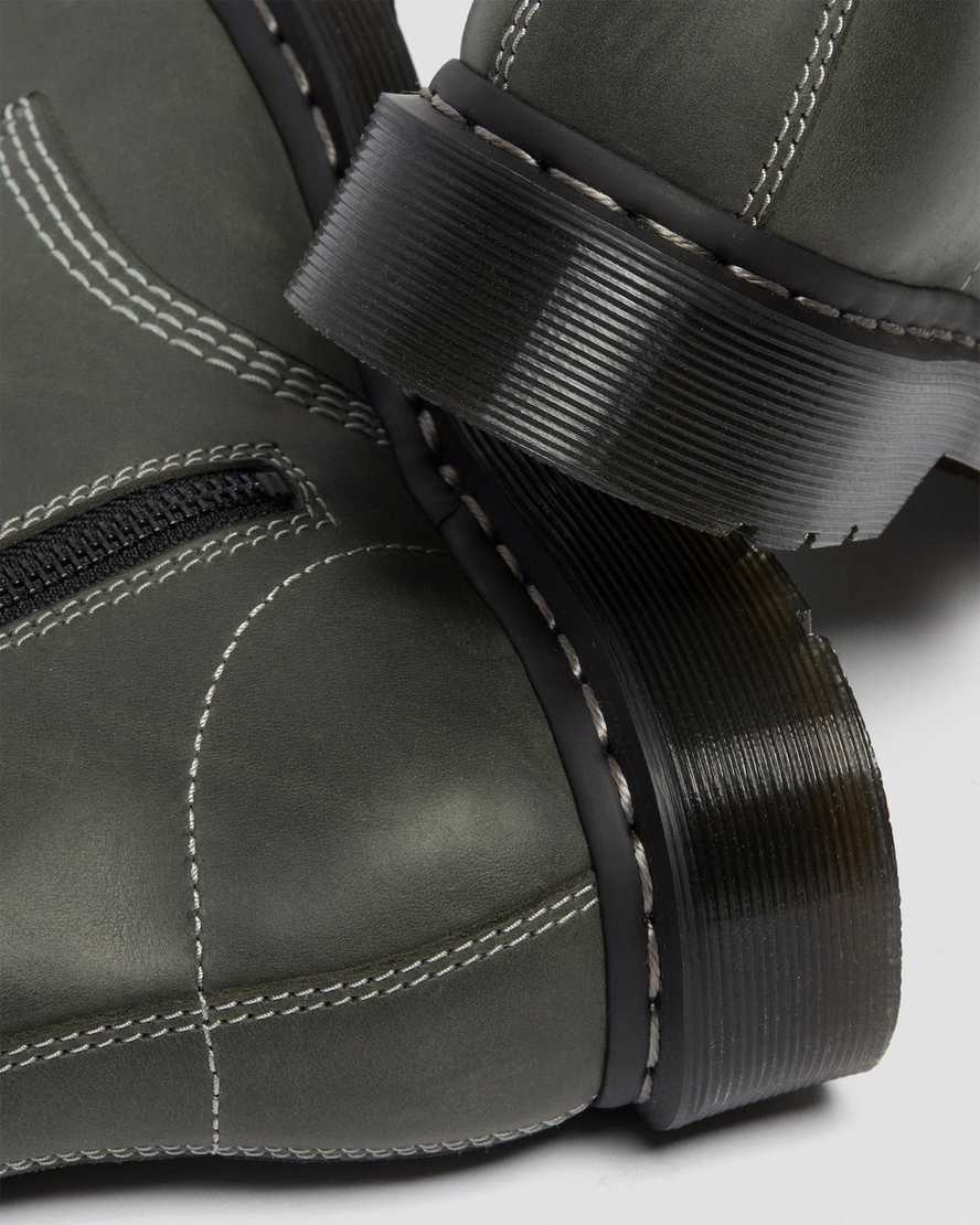 pánské šněrovací boty dr. martens 1460 pascal zip v olivové barvě