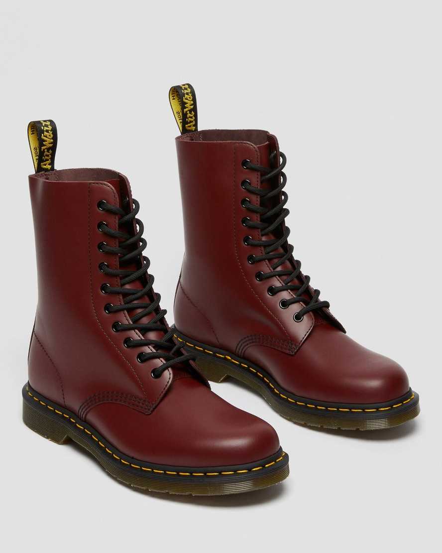 Červené pánské boty dr. martens 1490 smooth do poloviny lýtek