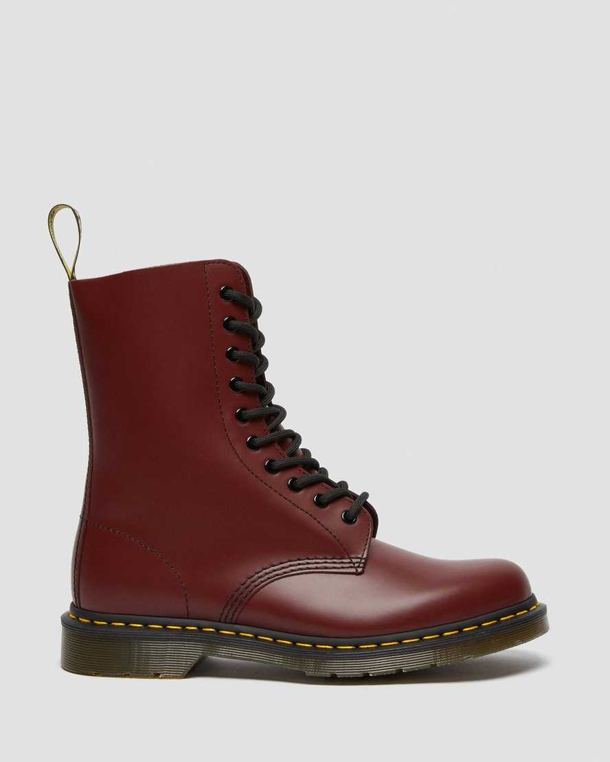 Červené pánské boty dr. martens 1490 smooth do poloviny lýtek
