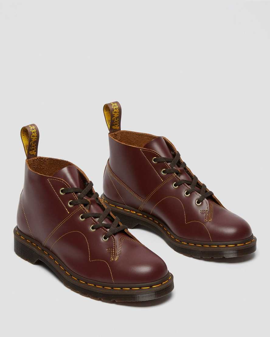vínové pánské boty dr. martens church vintage monkey