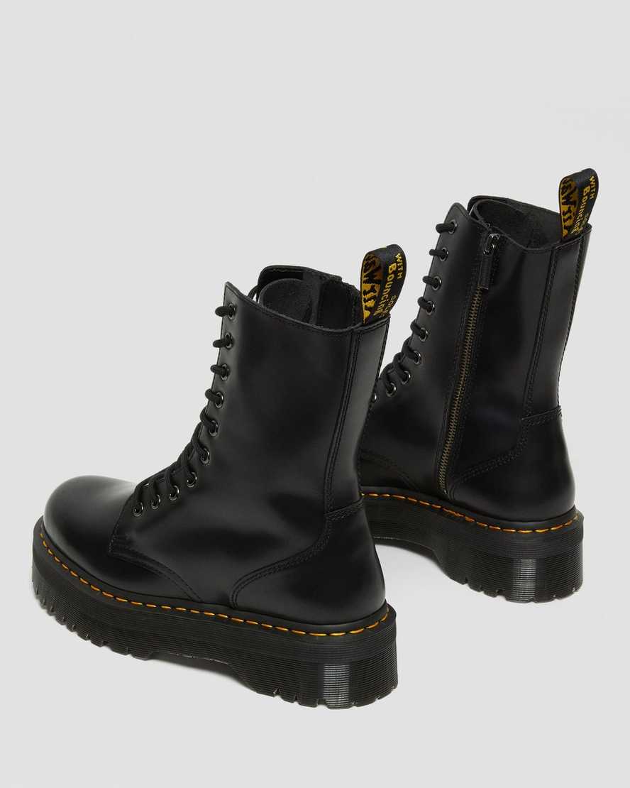Černé pánské boty na platformě dr. martens jadon hi smooth