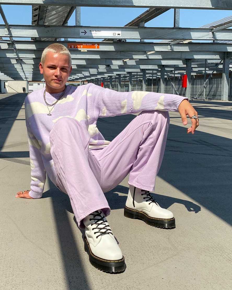 bílé pánské boty na platformě dr. martens jadon smooth