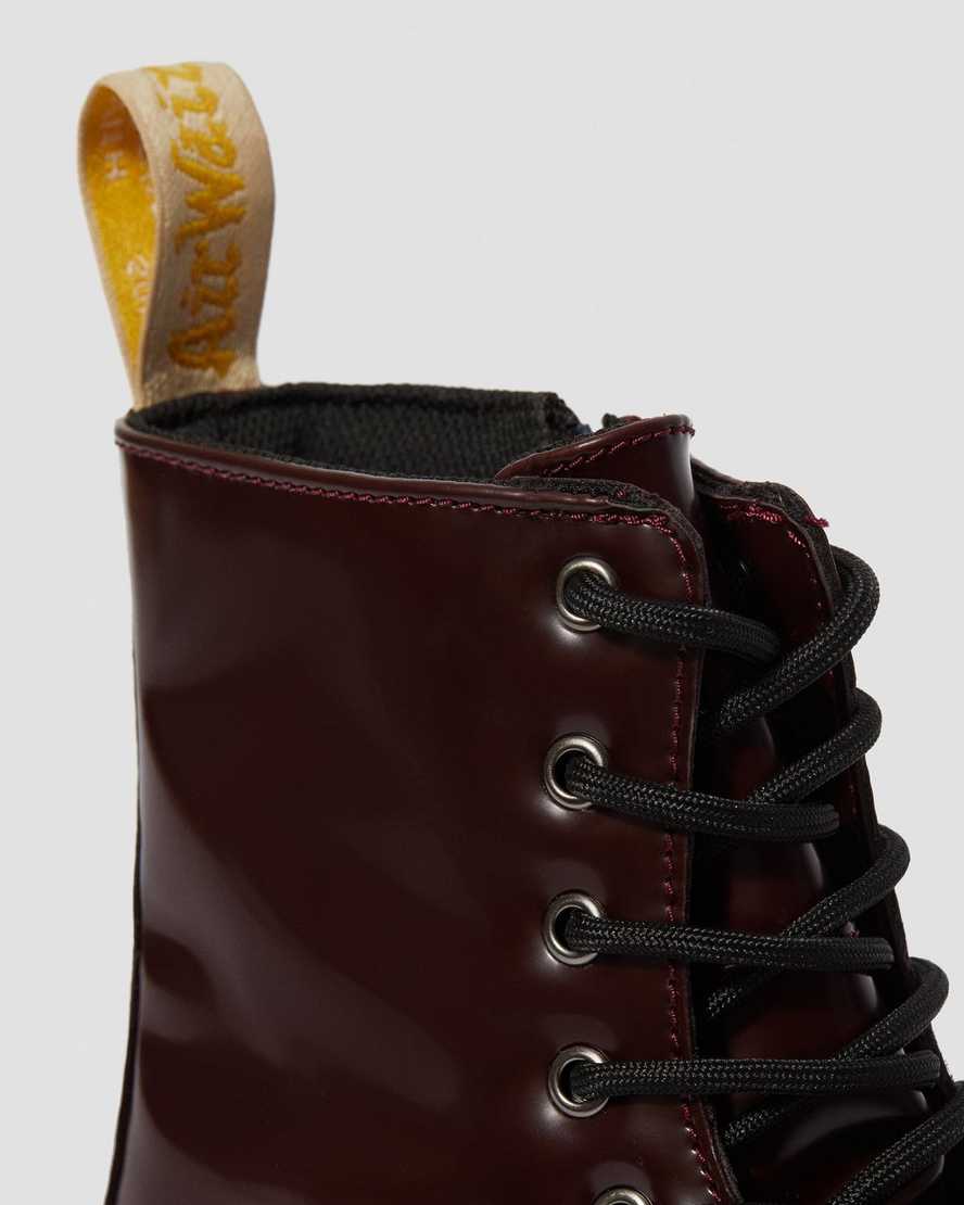 Červené pánské boty na platformě dr. martens jadon ii