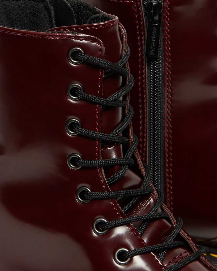 Červené pánské boty na platformě dr. martens jadon ii