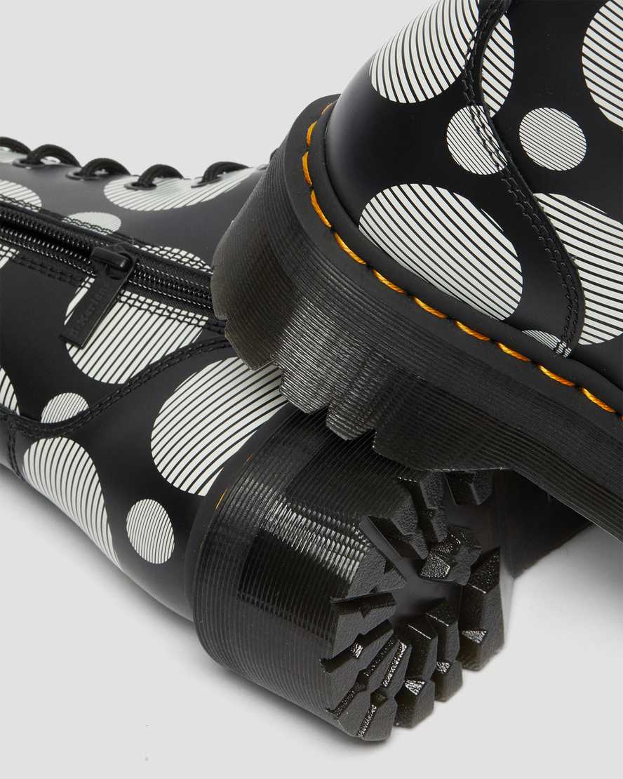 Černé pánské boty na platformě dr. martens jadon polka dot smooth
