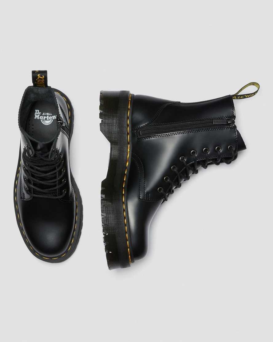 Černé pánské boty na platformě dr. martens jadon smooth