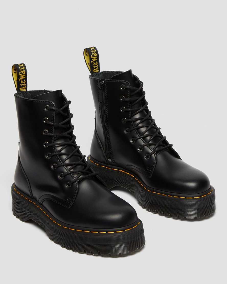 Černé pánské boty na platformě dr. martens jadon smooth