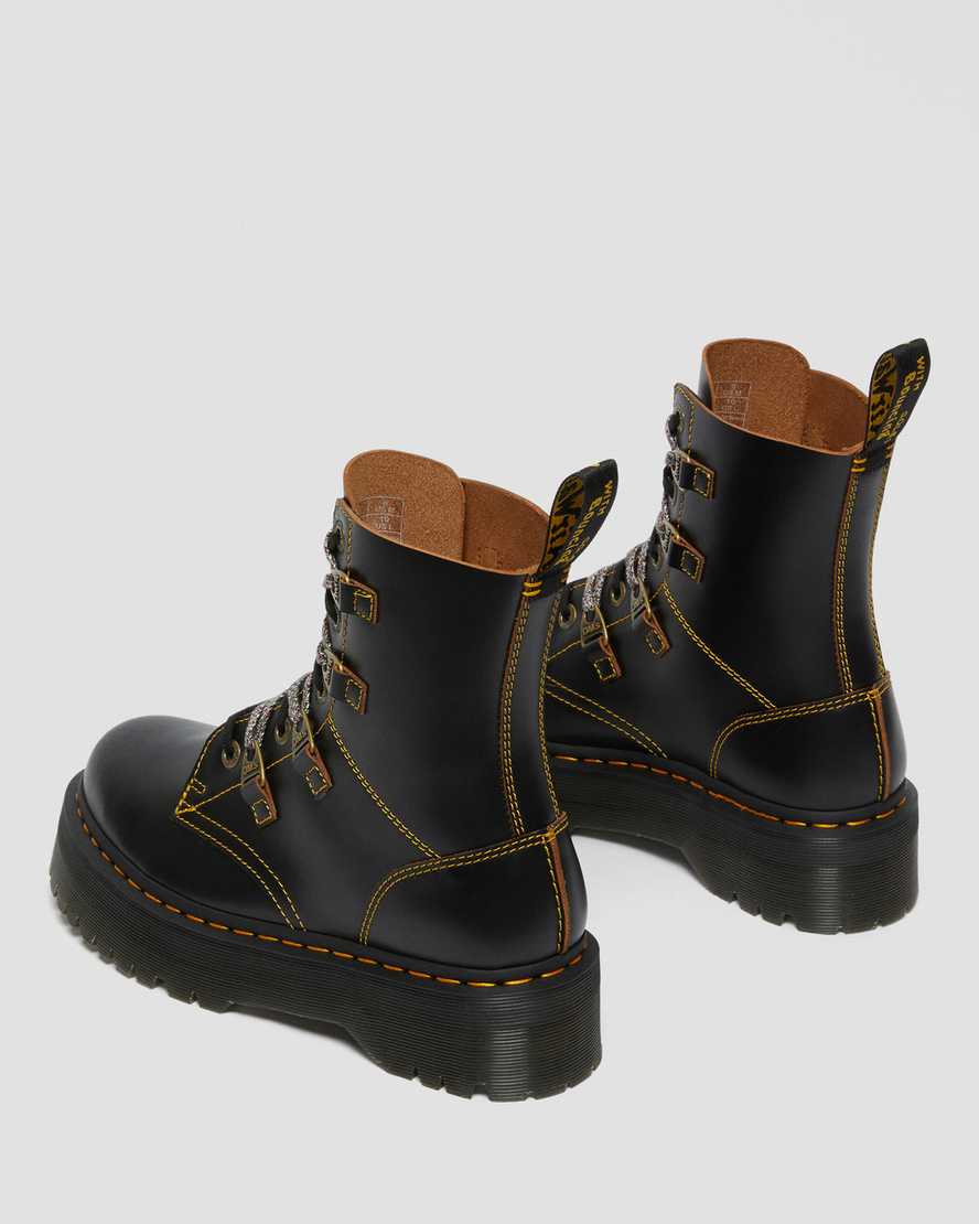 Černé pánské boty na platformě dr. martens collier s dvojitým šněrováním