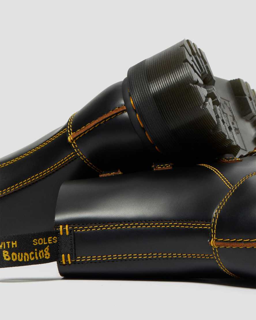 Černé pánské boty na platformě dr. martens collier s dvojitým šněrováním