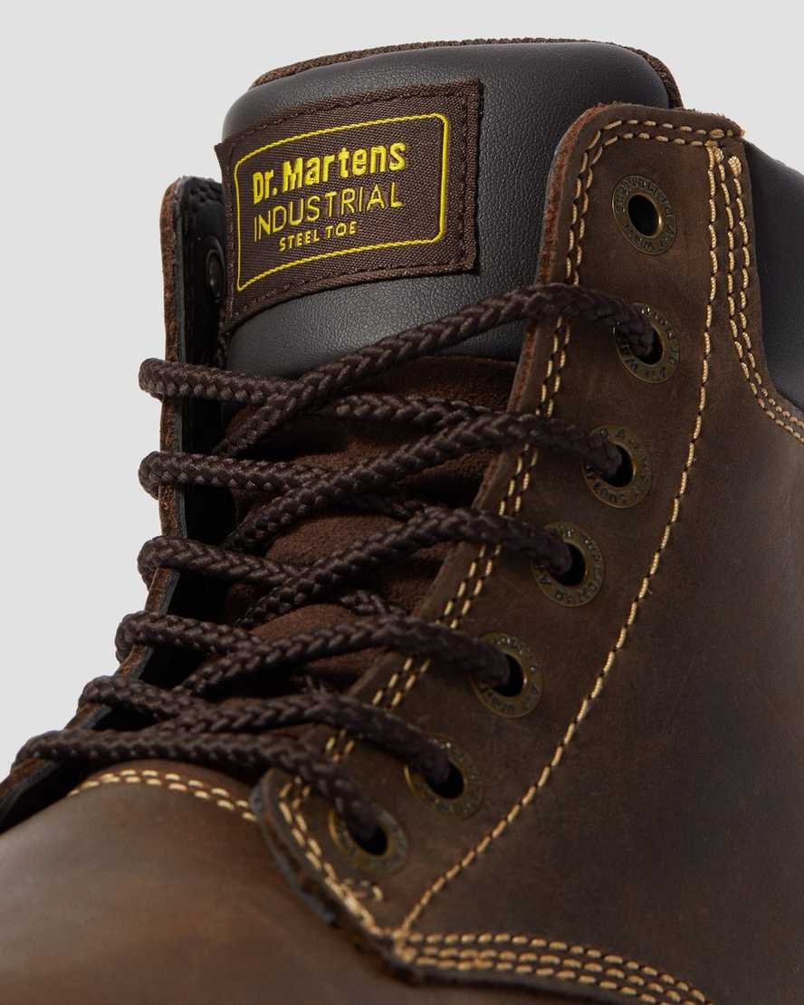 tmavě hnědé pánské pracovní boty dr. martens winch extra wide