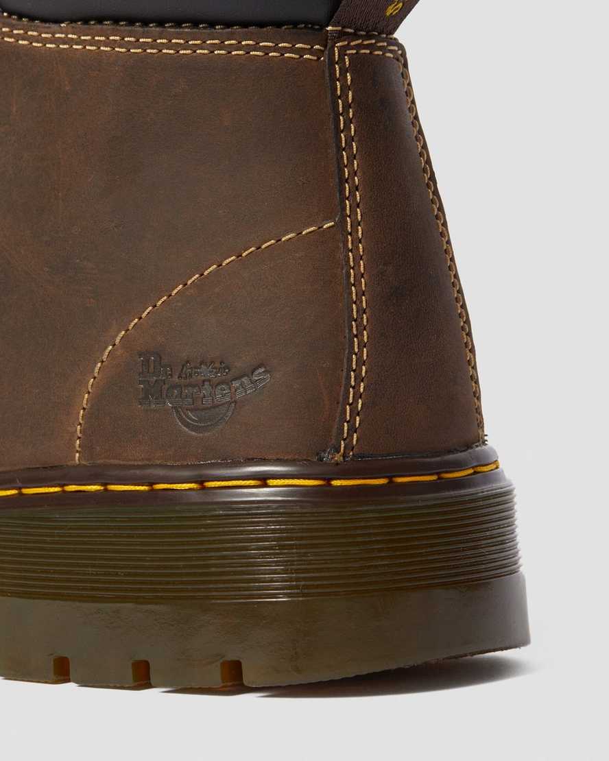 tmavě hnědé pánské pracovní boty dr. martens winch extra wide