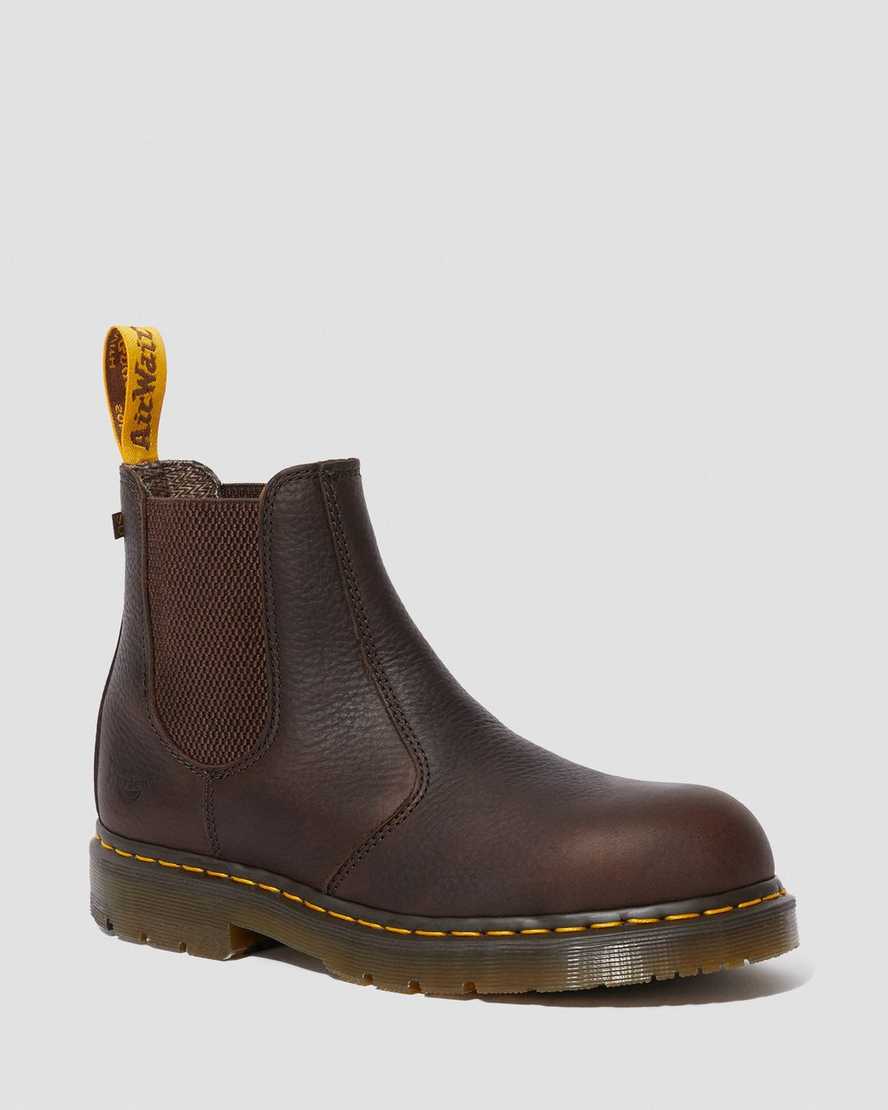 hnědé pánské pracovní boty dr. martens fellside chelsea