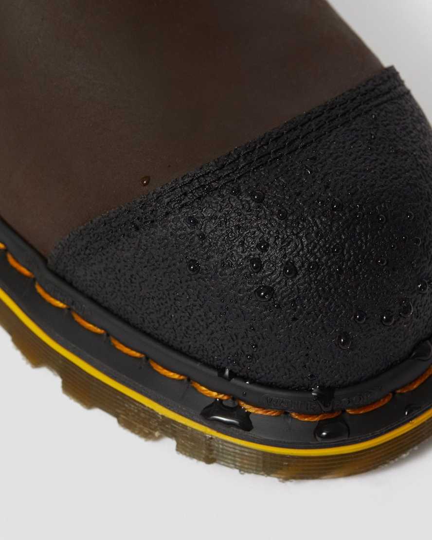 tmavě hnědé pánské pracovní boty dr. martens firth s nepromokavou ocelovou špičkou