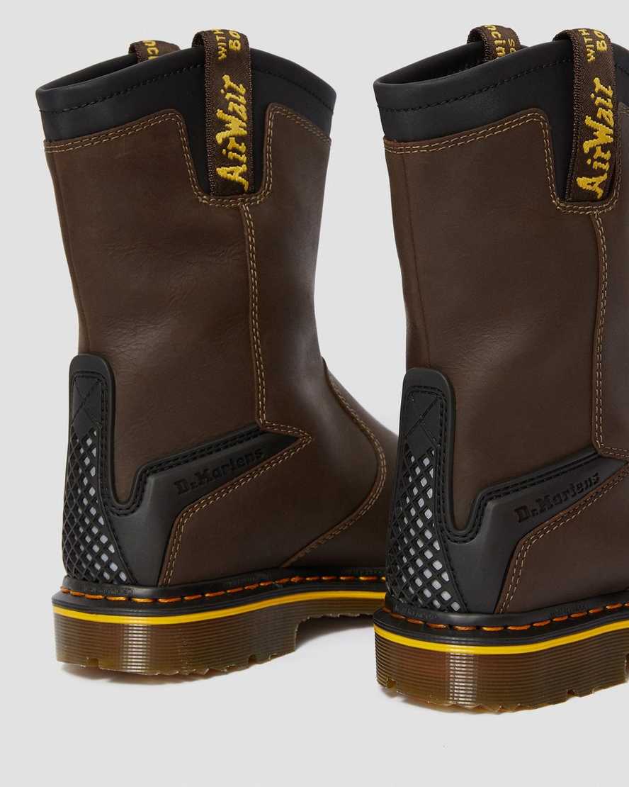 tmavě hnědé pánské pracovní boty dr. martens firth s nepromokavou ocelovou špičkou