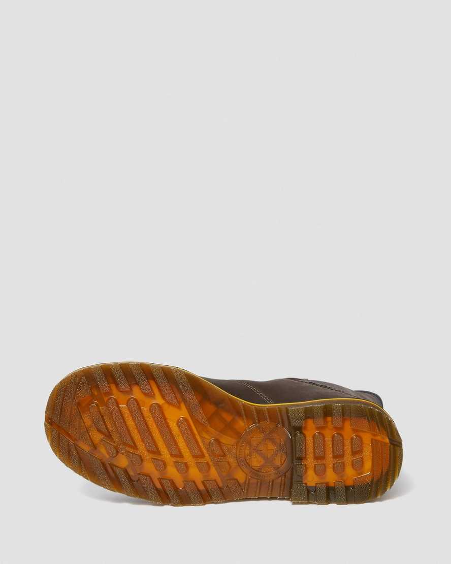 tmavě hnědé pánské pracovní boty dr. martens firth s nepromokavou ocelovou špičkou