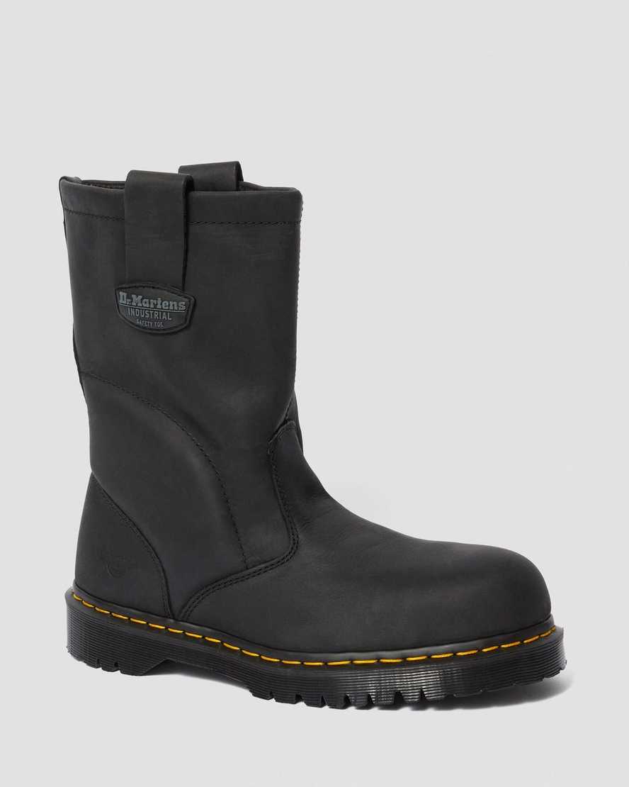 Černé pánské pracovní boty dr. martens 2295 extra wide greasy slip-on