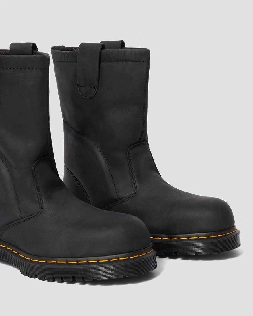 Černé pánské pracovní boty dr. martens 2295 extra wide greasy slip-on