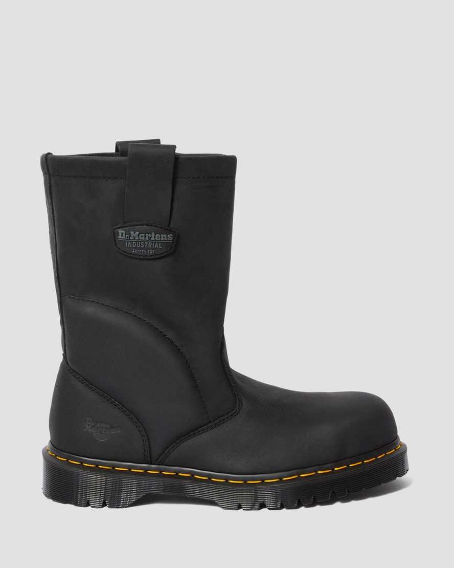Černé pánské pracovní boty dr. martens 2295 extra wide greasy slip-on
