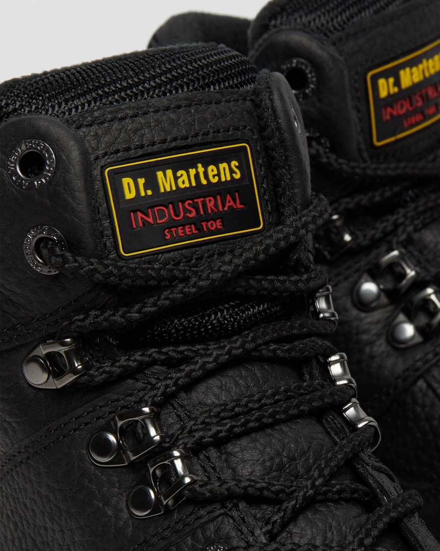 Černé pánské pracovní boty dr. martens ironbridge grizzly s ocelovou špičkou