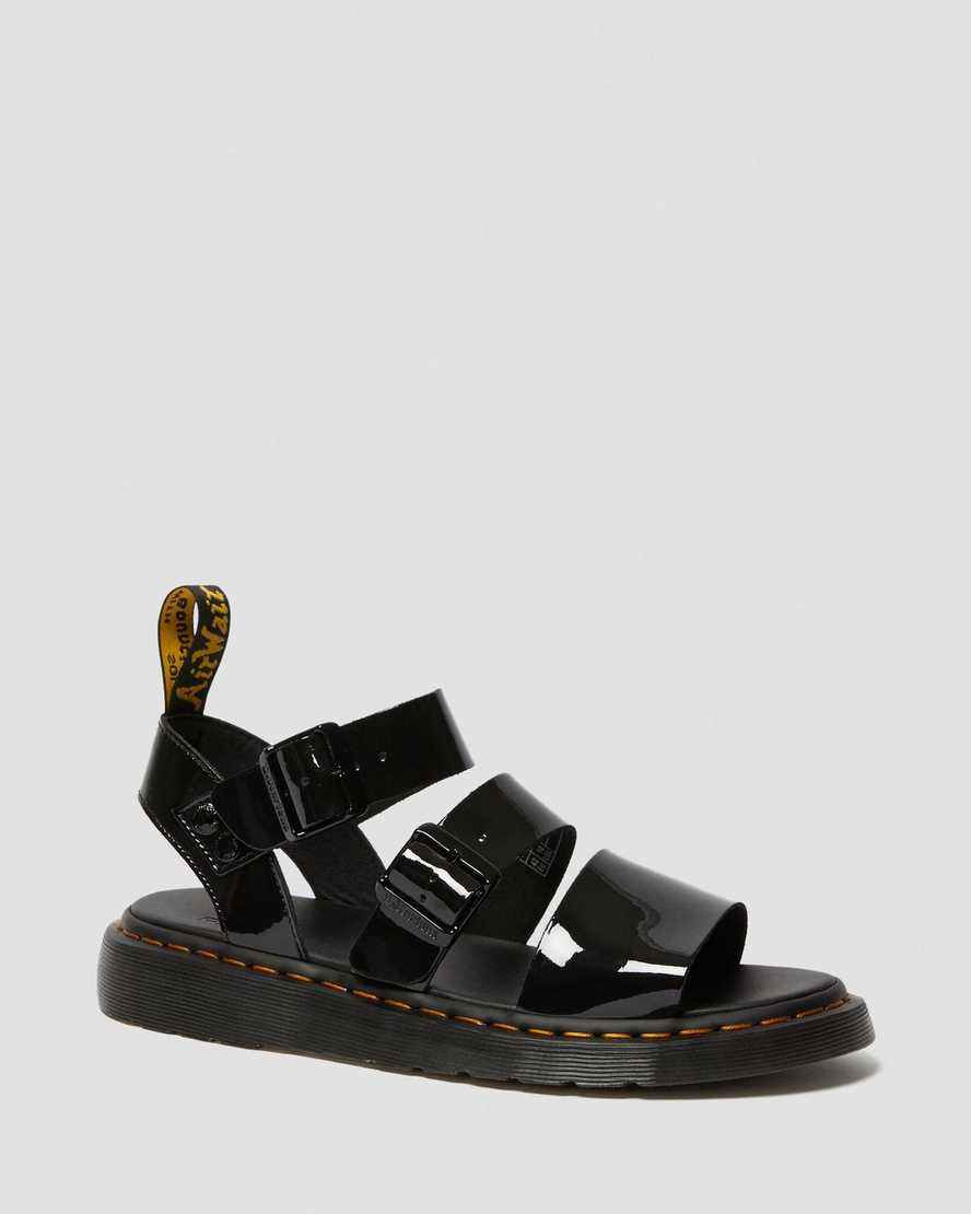 Černé pánské gladiátorské sandály dr. martens gryphon patent