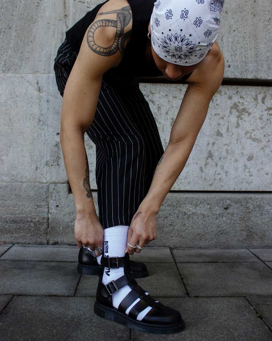 Černé pánské gladiátorské sandály dr. martens geraldo