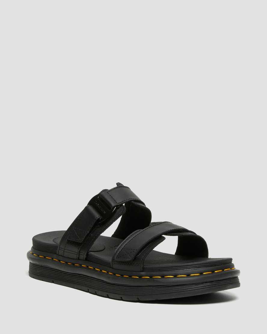 Černé pánské nazouvací sandály dr. martens chilton