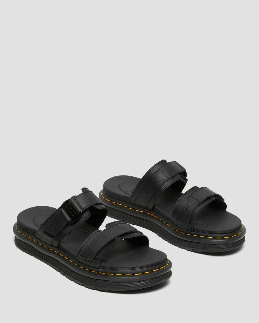 Černé pánské nazouvací sandály dr. martens chilton