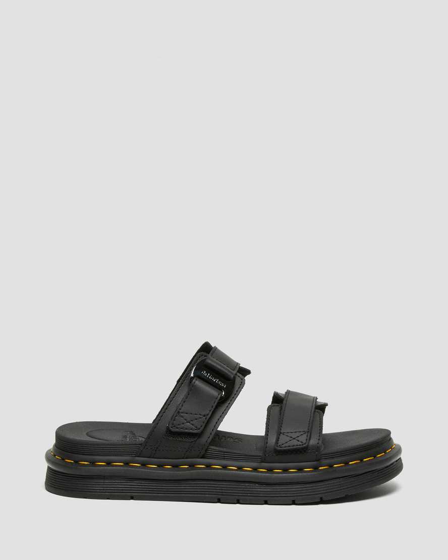Černé pánské nazouvací sandály dr. martens chilton