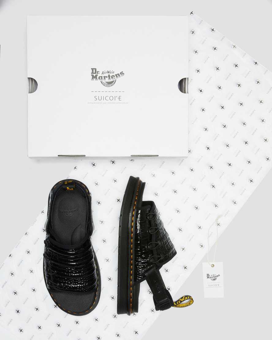 Černé pánské sandály dr. martens mura suicoke croco