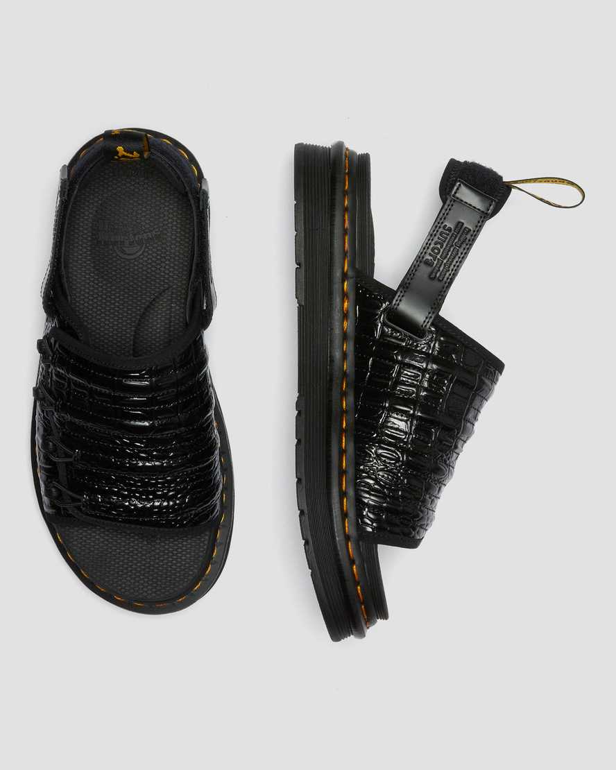 Černé pánské sandály dr. martens mura suicoke croco