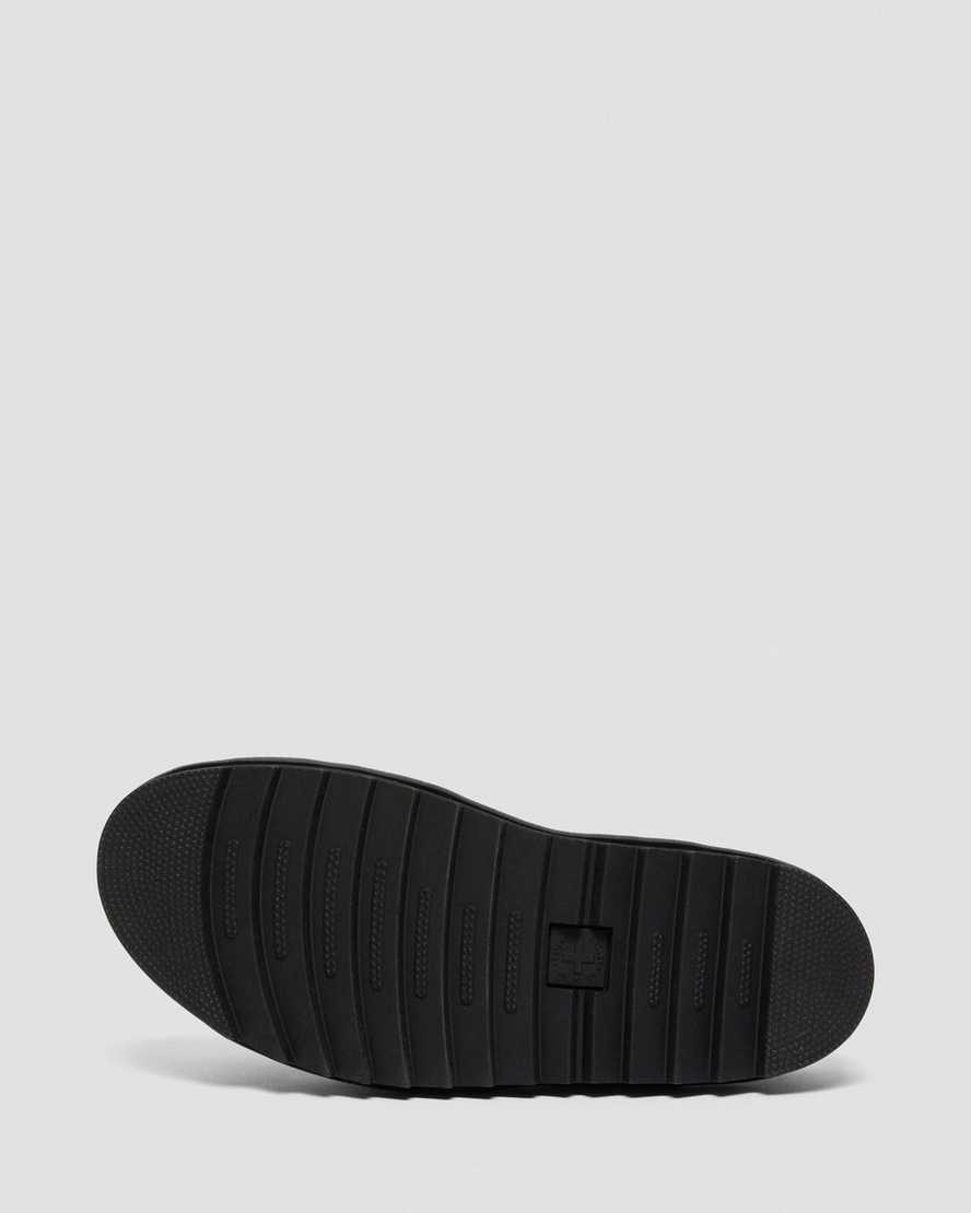 Černé pánské pantofle dr. martens ryker ii s hardwarovým páskem