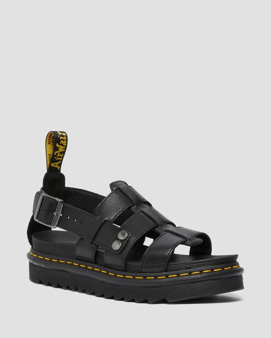 Černé pánské sandály dr. martens terry s páskem