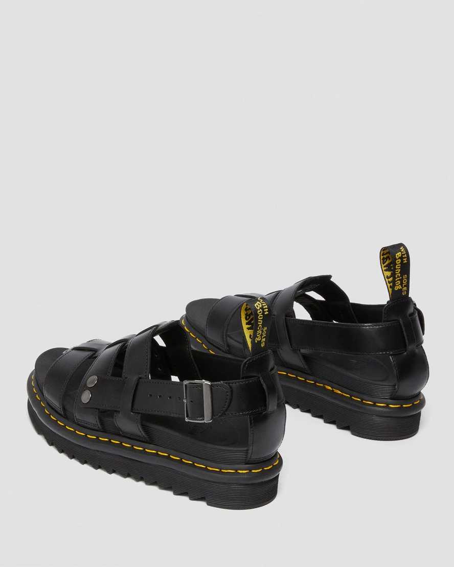 Černé pánské sandály dr. martens terry s páskem