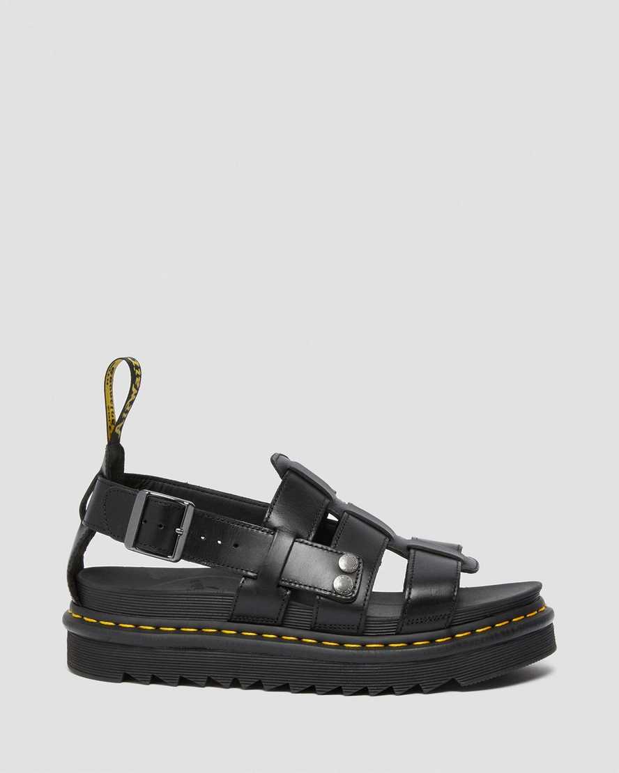 Černé pánské sandály dr. martens terry s páskem