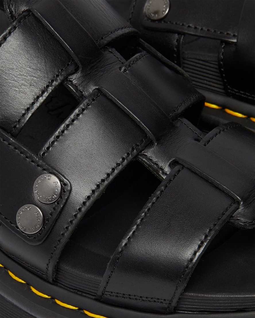 Černé pánské sandály dr. martens terry s páskem
