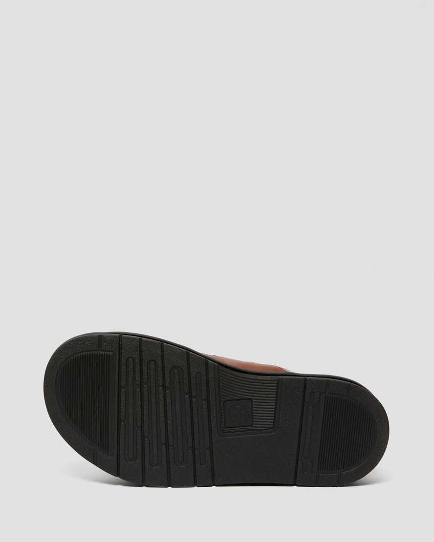 hnědé pánské sandály dr. martens soloman luxor s páskem