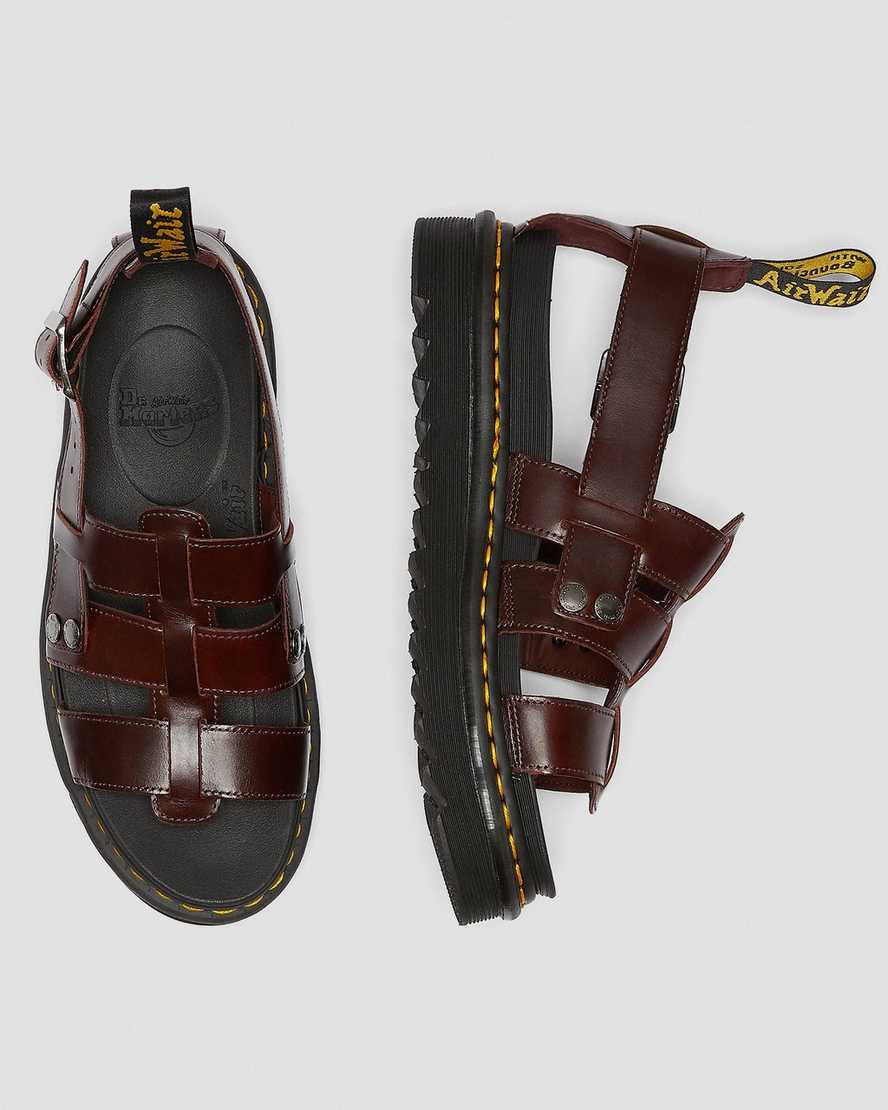 hnědé pánské sandály dr. martens terry s páskem