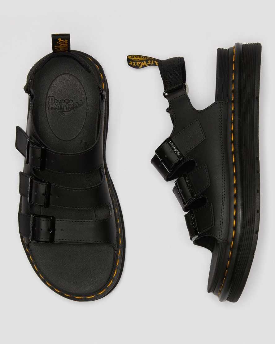 Černé pánské sandály dr. martens soloman s páskem