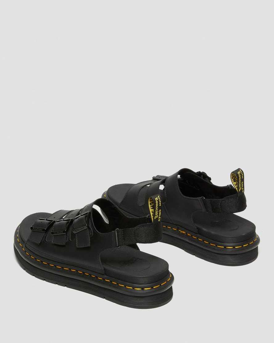Černé pánské sandály dr. martens soloman s páskem
