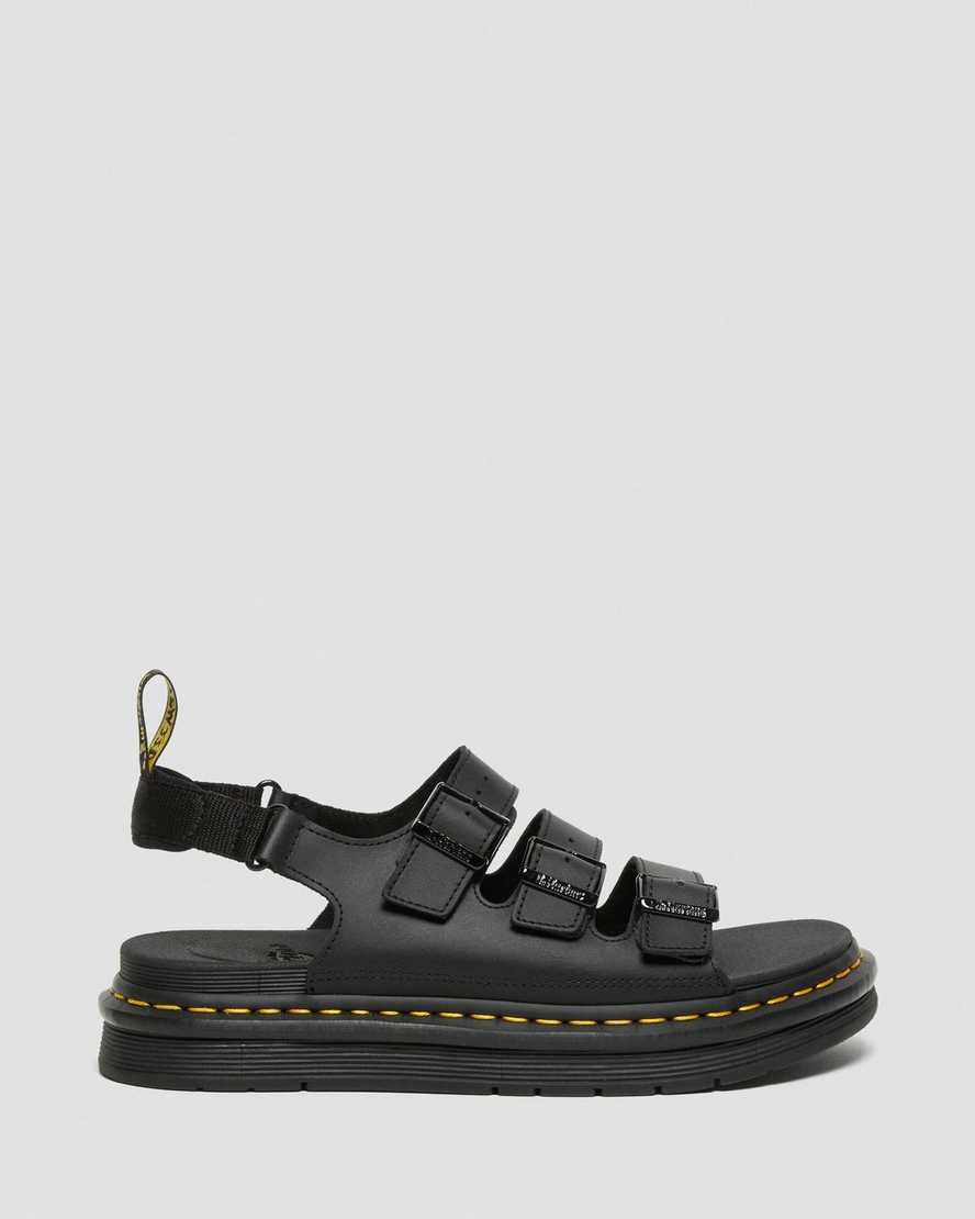 Černé pánské sandály dr. martens soloman s páskem