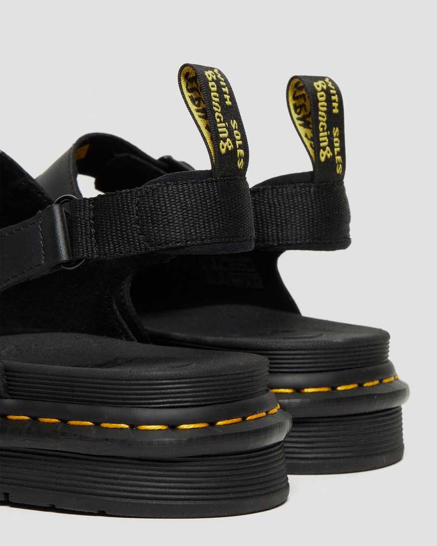 Černé pánské sandály dr. martens soloman s páskem
