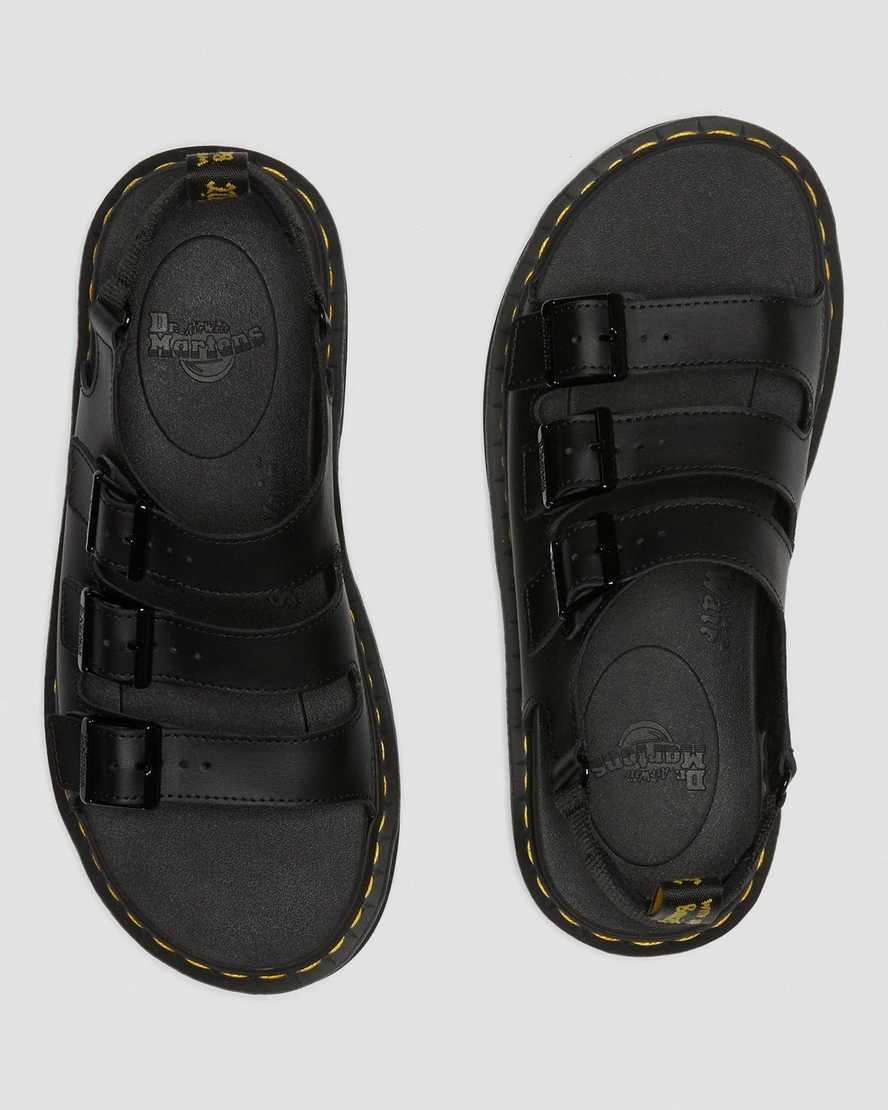 Černé pánské sandály dr. martens soloman s páskem