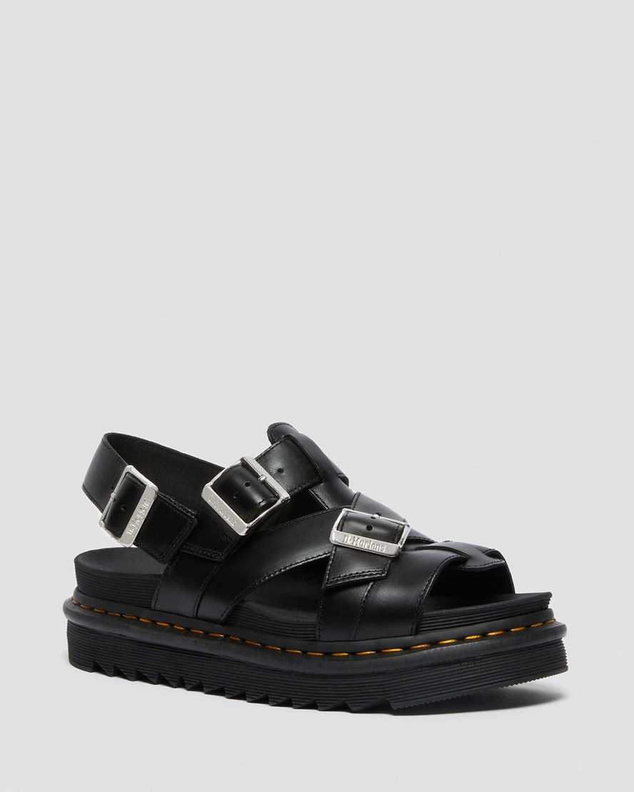Černé pánské sandály dr. martens terry ii s páskem