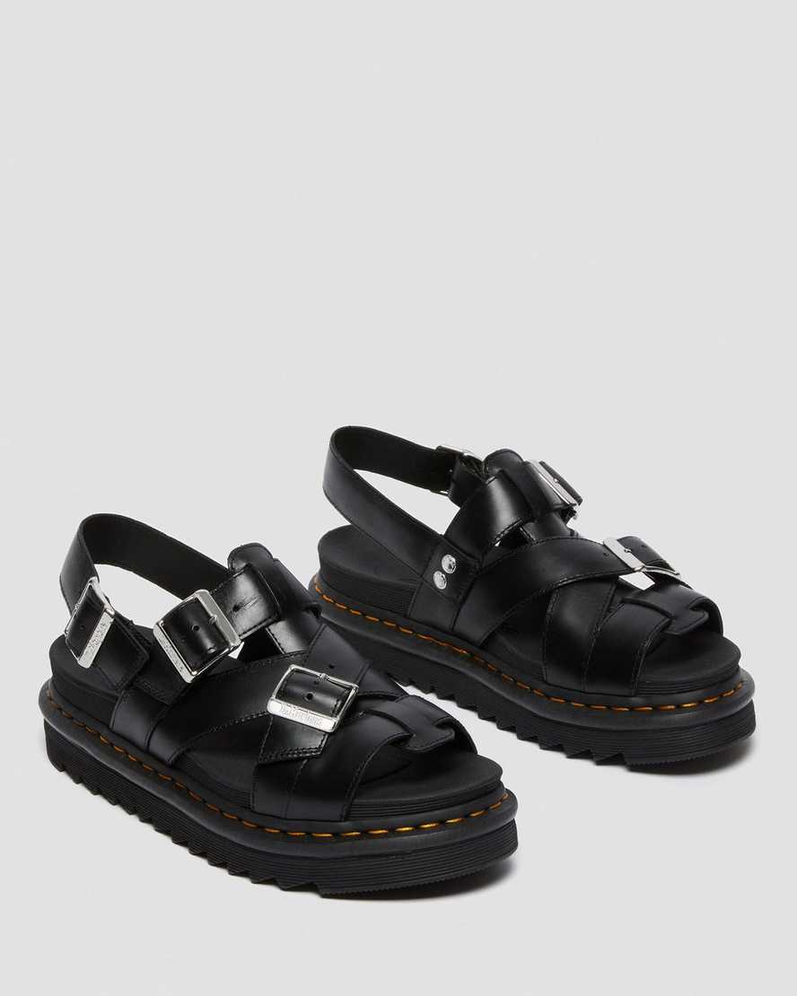 Černé pánské sandály dr. martens terry ii s páskem