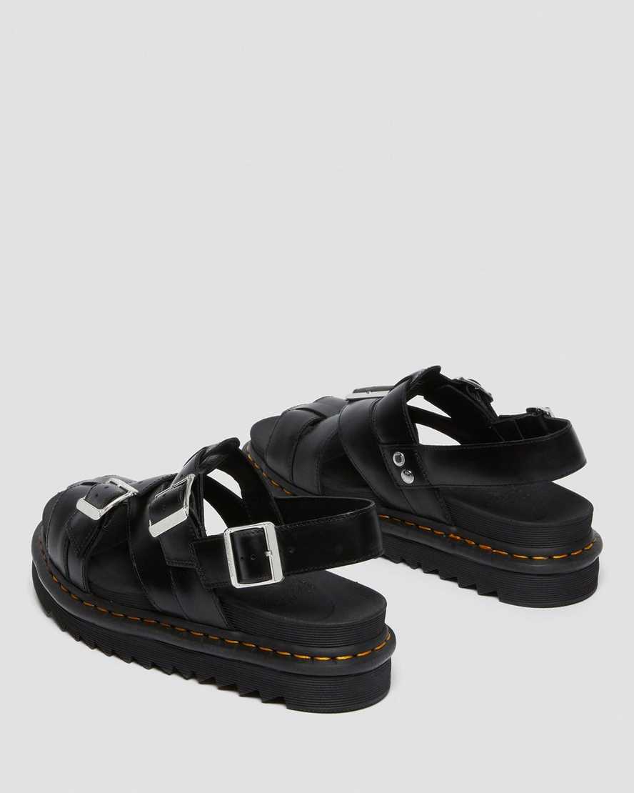 Černé pánské sandály dr. martens terry ii s páskem